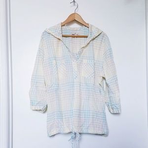 Pastle Plaid Cotton Pull Over Jacket